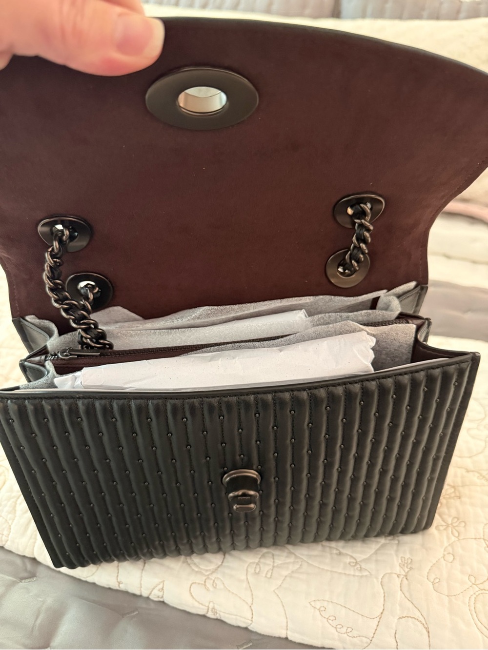 NWT Coach Parker With Quilting & Rivets Black - Picture 7 of 10